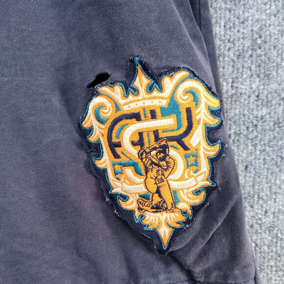 Akademiks Men's Jogger Pants XXL Blue Drawstring Waist Embroidered Logo Cotton - Picture 4 of 12